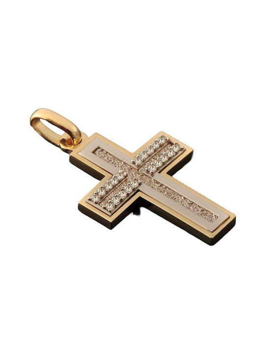 Damen Gold Kreuz 14K mit Kette