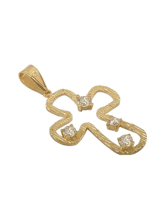 Damen Gold Kreuz 14K mit Kette