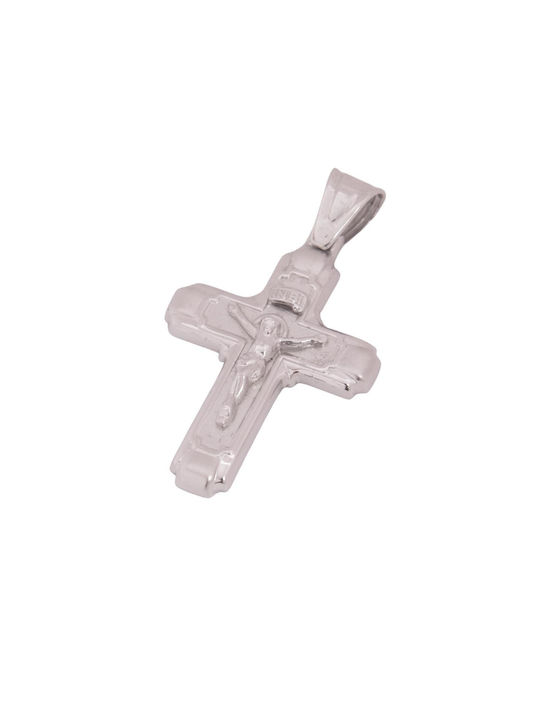 Men's White Gold Cross 14K with the Crucified