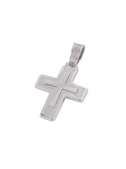 Men's White Gold Cross 14K