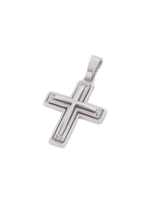 Damen Weißgold Kreuz 14K