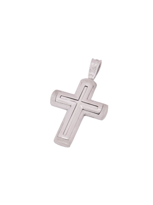 Herren Weißgold Kreuz 14K