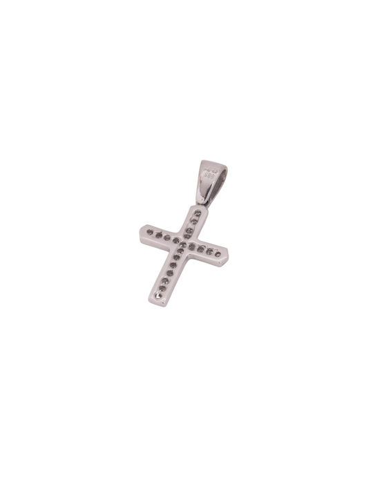 Damen Weißgold Kreuz 14K