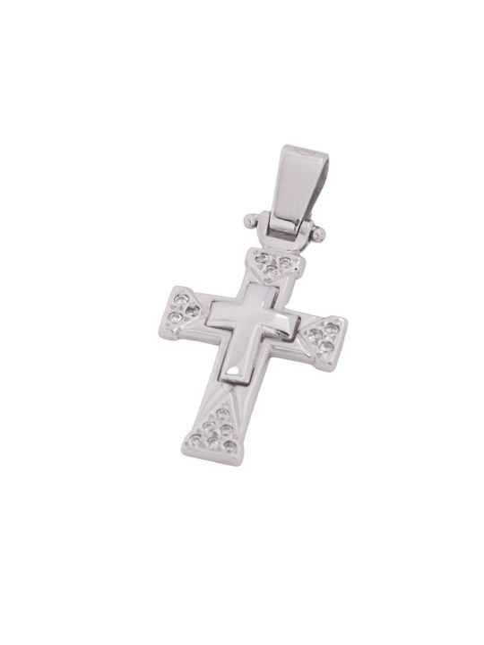 Herren Weißgold Kreuz 14K