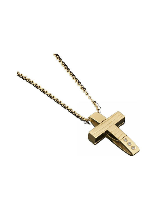 Damen Gold Kreuz 14K mit Kette