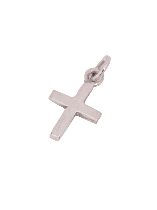 Men's White Gold Cross 14K