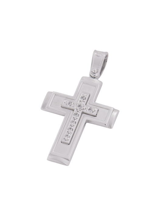 Damen Weißgold Kreuz 14K