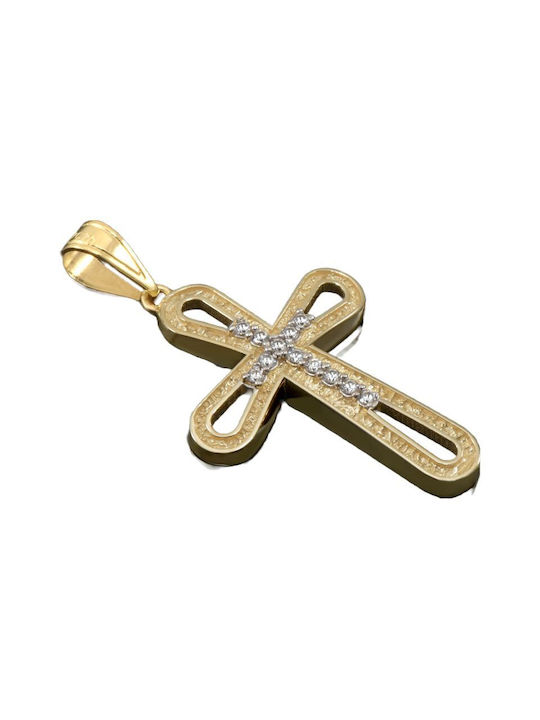 Damen Gold Kreuz 14K mit Kette