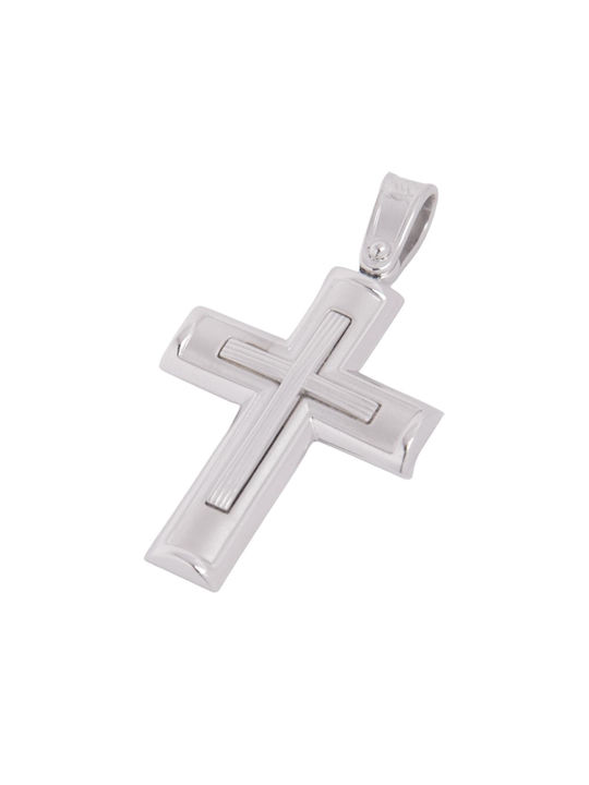 Herren Weißgold Kreuz 14K