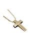 Damen Gold Kreuz 14K mit Kette