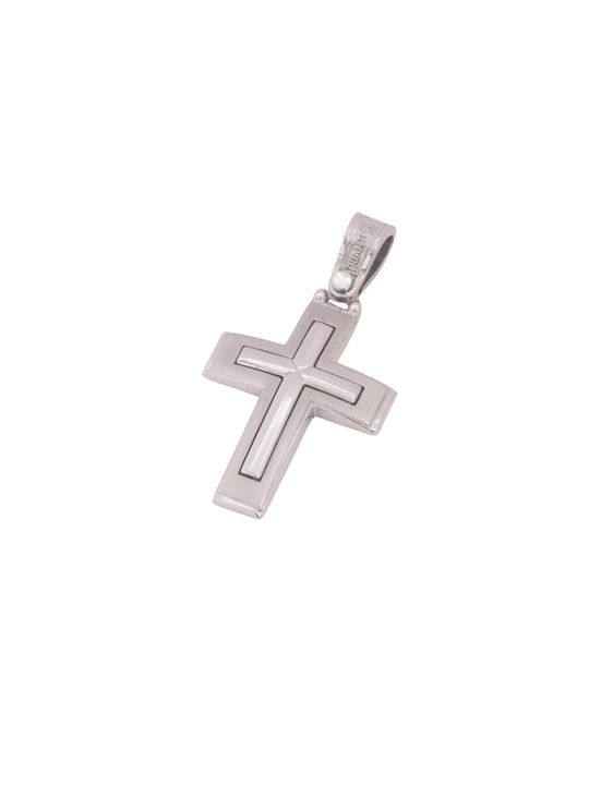 Men's White Gold Cross 14K