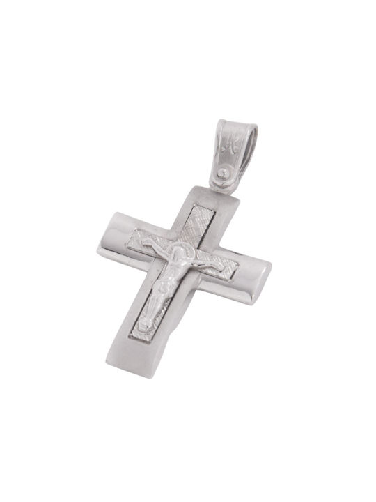 Men's White Gold Cross 14K with the Crucified