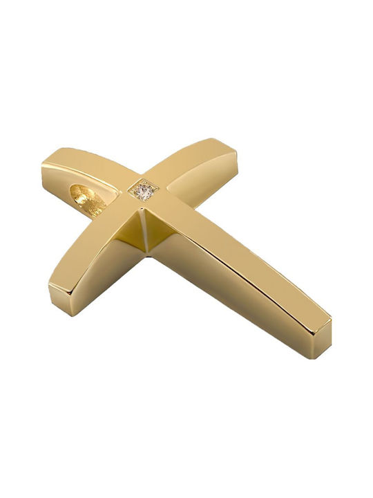 Damen Gold Kreuz 14K mit Kette