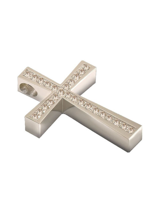 Damen Weißgold Kreuz 14K mit Kette