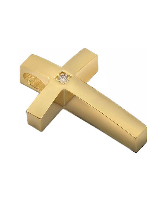 Damen Gold Kreuz 14K mit Kette