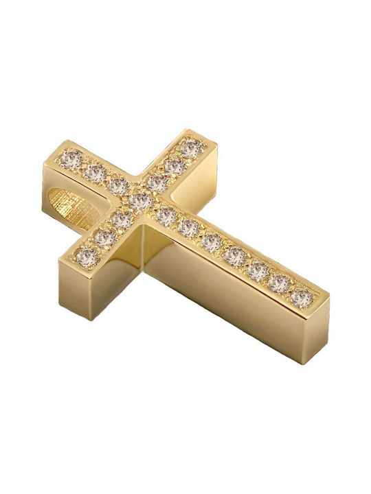 Damen Gold Kreuz 14K mit Kette