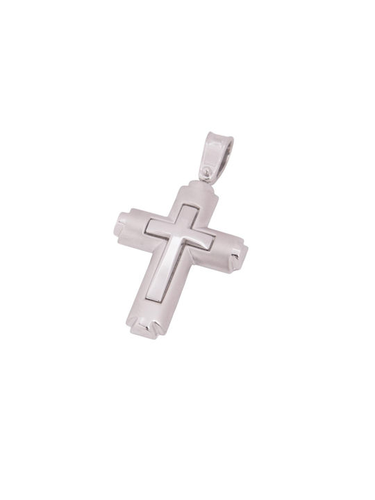 Herren Weißgold Kreuz 14K