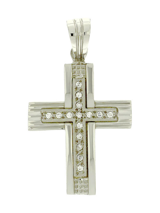 Q-Jewellery Damen Weißgold Kreuz 14K