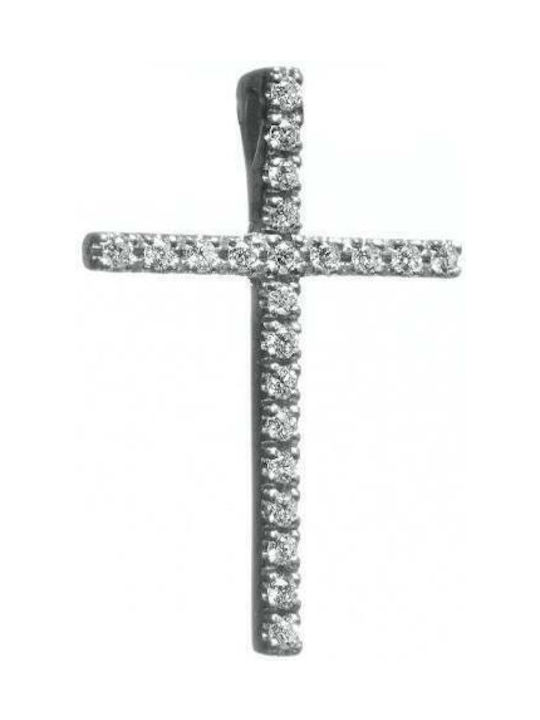 Q-Jewellery Women's White Gold Cross 18K