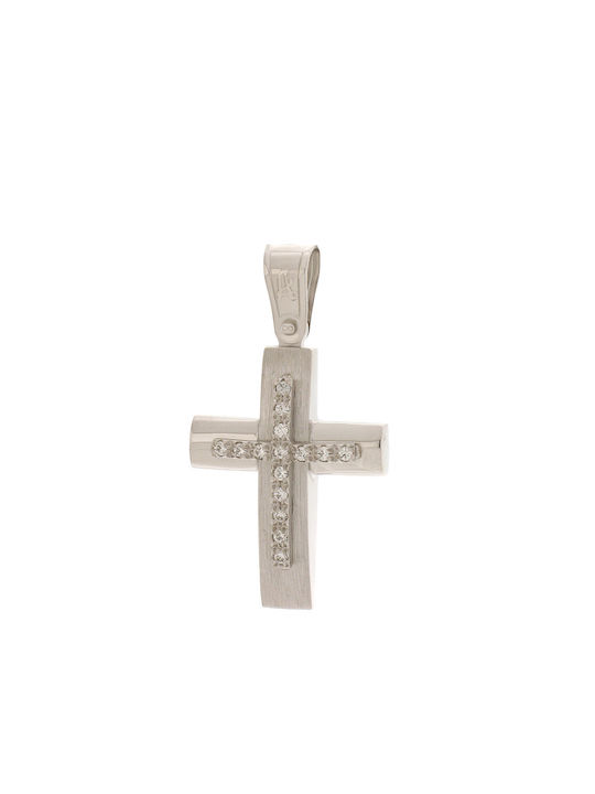 Q-Jewellery Women's White Gold Cross 14K