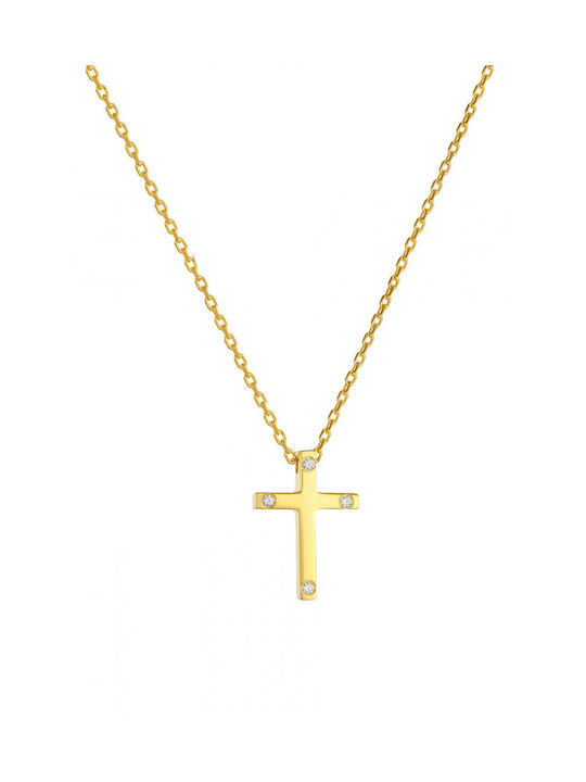 Gold Kreuz 14K mit Kette