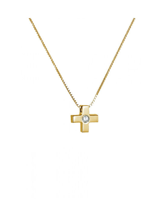 Damen Gold Kreuz 18K mit Kette