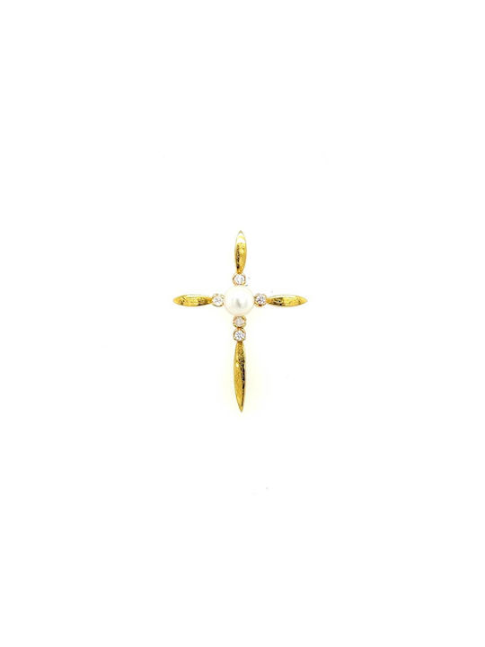 Damen Gold Kreuz 14K