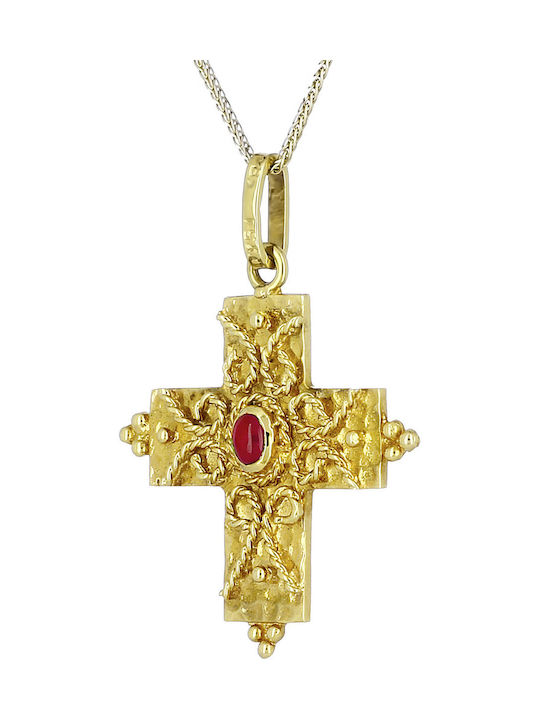 Damen Gold Byzantinisch Kreuz 14K