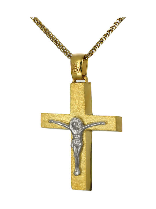 Herren Gold Kreuz 14K mit dem Gekreuzigten