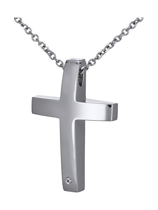 White Gold Cross 14K