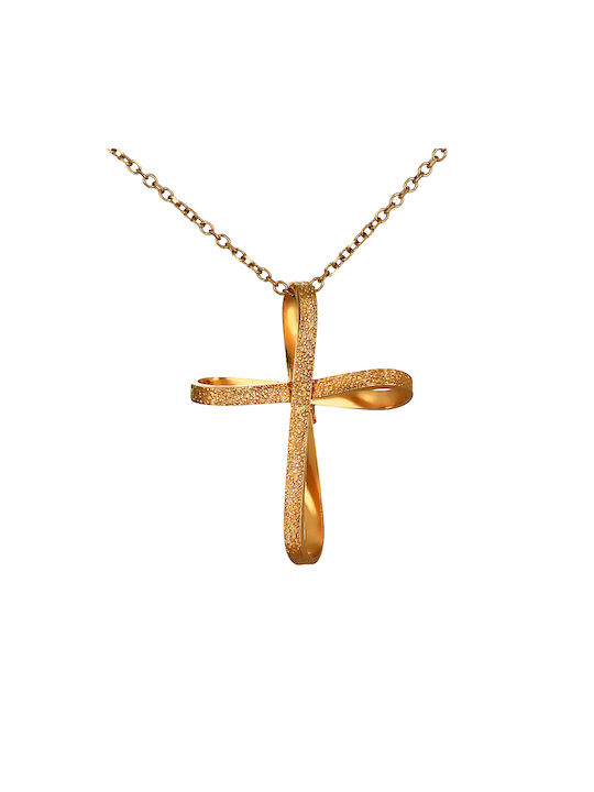 Damen Roségold Kreuz 14K