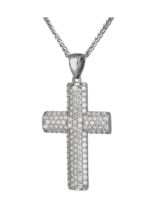 Damen Weißgold Kreuz 14K