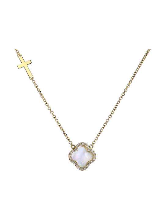Women's Gold Cross 14K Double Sided with Chain