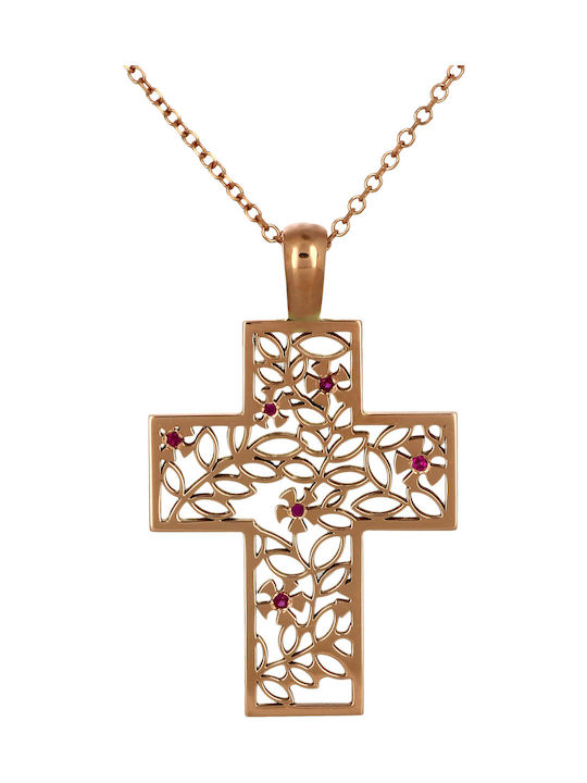 Women's Rose Gold Cross 14K