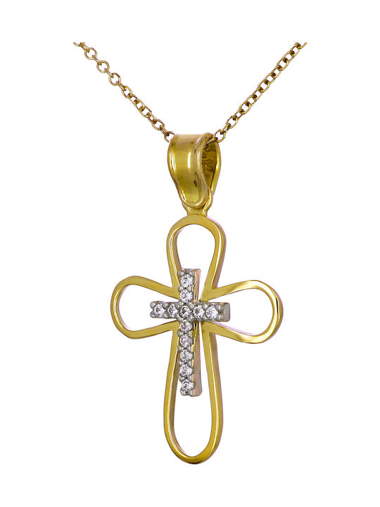 Damen Gold Kreuz 14K