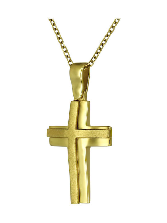 Herren Gold Kreuz 14K