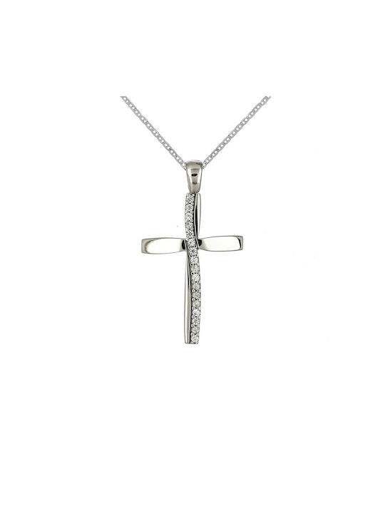 Women's White Gold Cross 9K with Chain