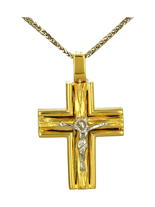 Herren Gold Kreuz 14K mit dem Gekreuzigten