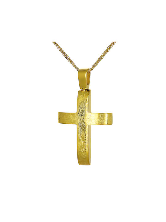 Herren Gold Kreuz 14K