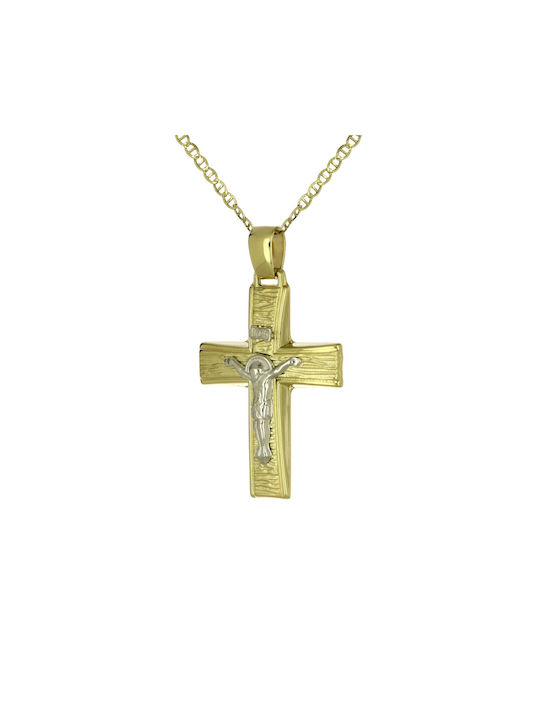 Herren Gold Kreuz 14K mit dem Gekreuzigten