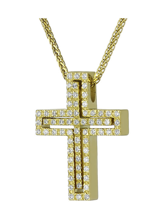 Damen Gold Kreuz 14K