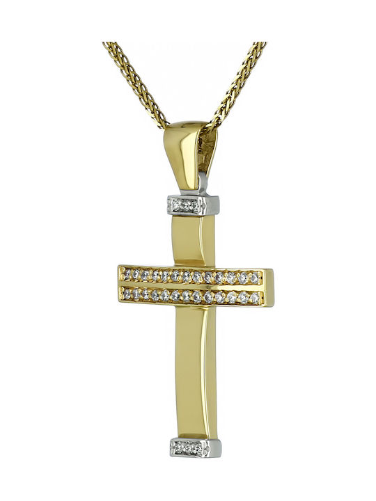 Damen Gold Kreuz 14K