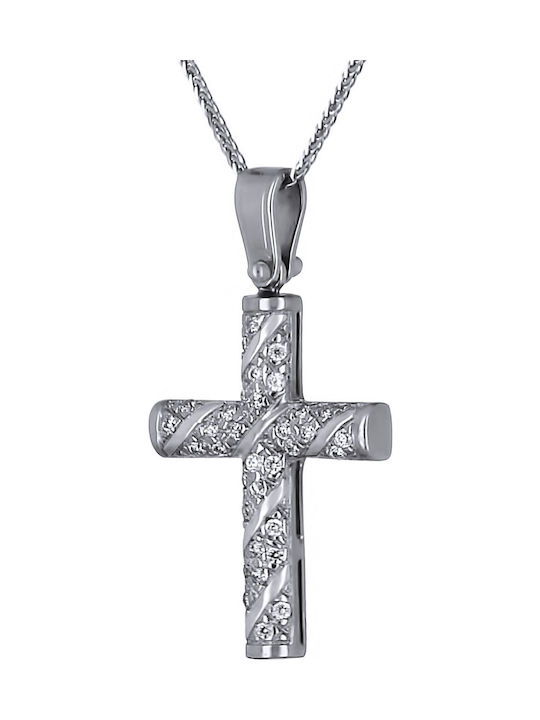 Women's White Gold Cross 14K