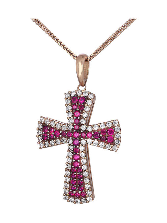 Women's Rose Gold Cross 18K