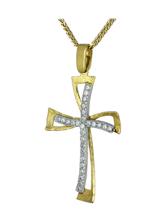 Damen Gold Kreuz 18K