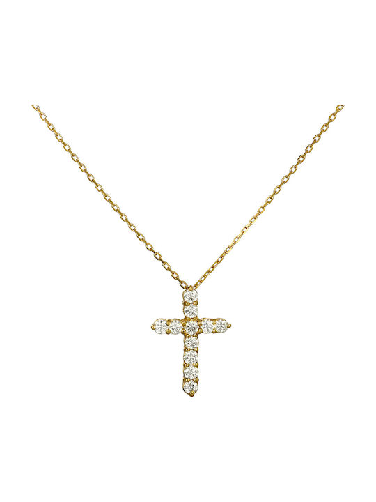 Gold Kreuz 18K mit Kette