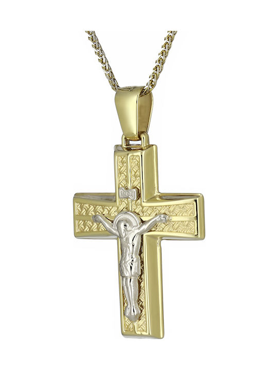 Herren Gold Kreuz 14K mit dem Gekreuzigten