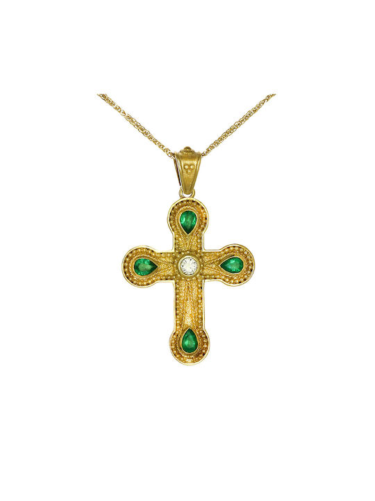 Gold Byzantinisch Kreuz 14K