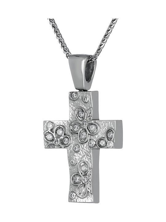 Women's White Gold Cross 14K