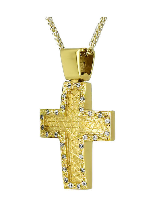 Damen Gold Kreuz 14K